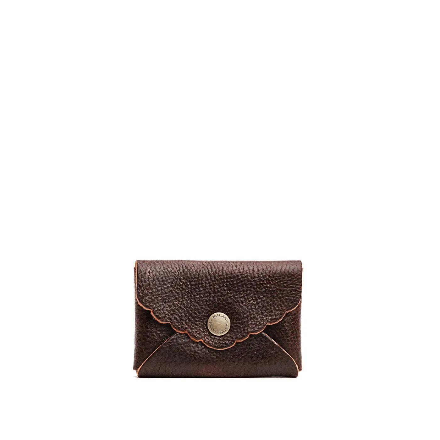 Portland Leather Mini Daisy Wallet - Compact Daily Storage - Leather Wallet, Small Profile, Card Holder Embroidered Coin Pocket