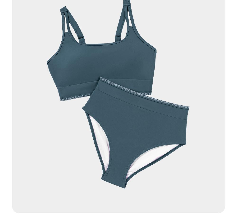 Aleumdr High Waisted Bikini Sets for Women 2 Piece High Cut Swimsuit Color Block Push Up Sporty Bathing Suit Sport Swimming Clothing Beach Tummy Control Swimwear SpringStatements