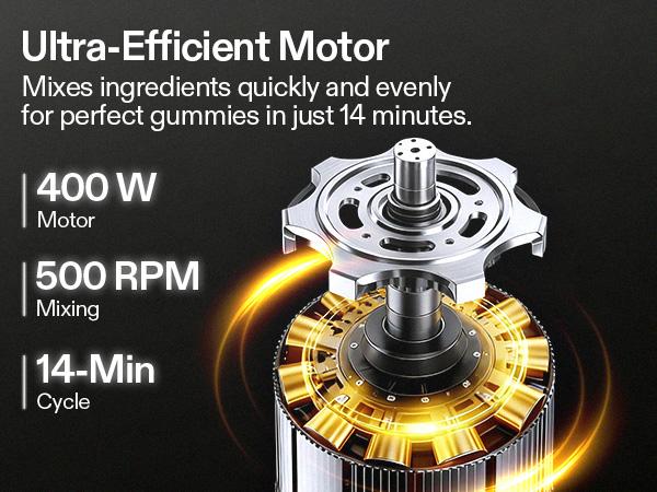 VIVOSUN Gummy Maker Machine, Hands-Free Candy Maker, Oil Infused Edible Mixer with Dual Rotor, Food-Grade Stainless Steel Pot and Silicone Molds, for Gummies Bear, DIY Candies, Party Treats