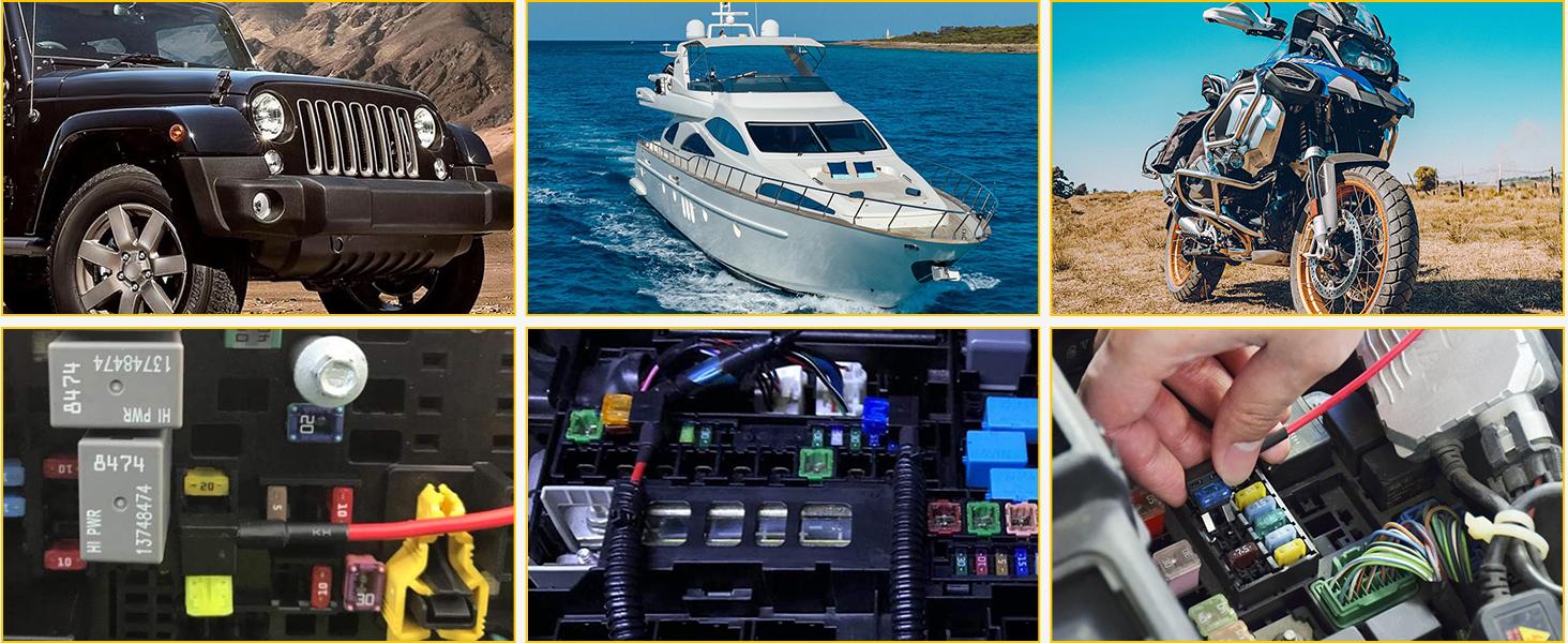 Nilight 12V Car Add-a-Circuit Fuse Adapter with Standard and Mini TAP Profile TAP Blade Fuse for Cars Trucks Boats, 10 Pack Fuse Holder-3 types Vehicle Replacement