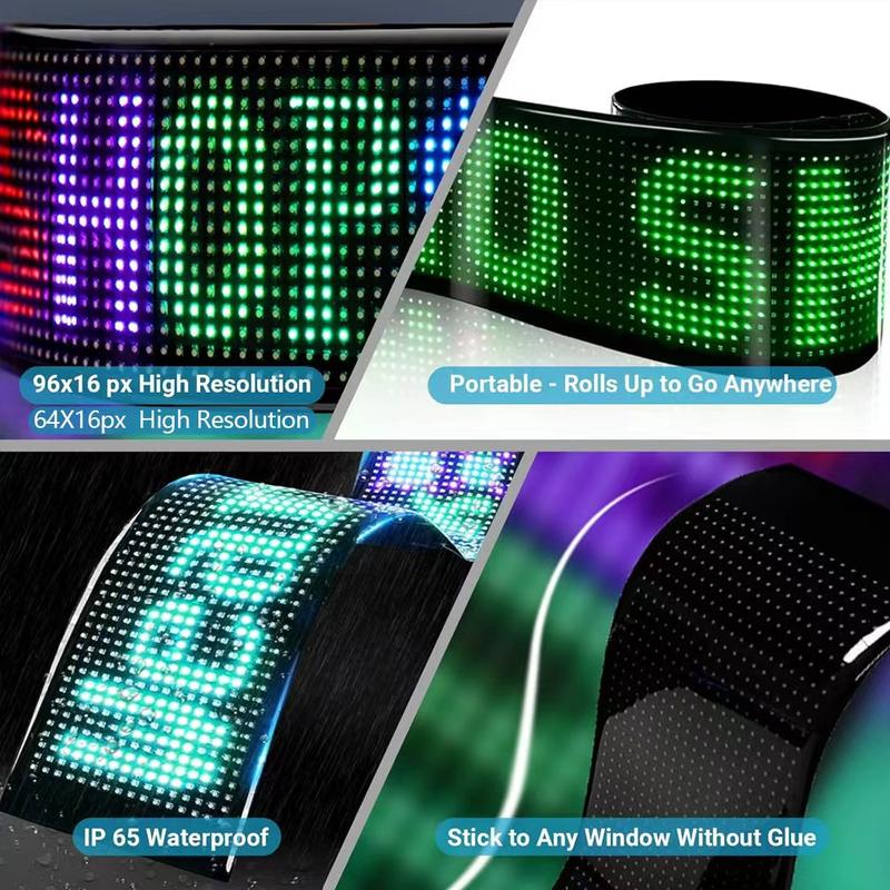 Devil Eyes LED Light Strips for Cars Trucks SUVs 23.42*4.72inch Customizable Windshield Decoration with App Control USB Powered Driving Excitement Full Color LED Bead Tech