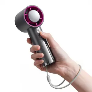 JASGOOD Handheld Portable Turbo Fan with Ice Cooler, Speed (1-100) Rechargeable Personal Fan[18800 RPM] Small Pocket Fans for Travel/Outdoor/Home/Office, Metal Body, Digital Display