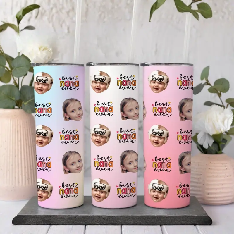 20oz Personalized Babe Face Tumbler with Lid and Straw, Vacuum Insulated Stainless Steel Coffee Cup, Custom Photo Babe Face Lover Mug, Durable Travel Drinkware