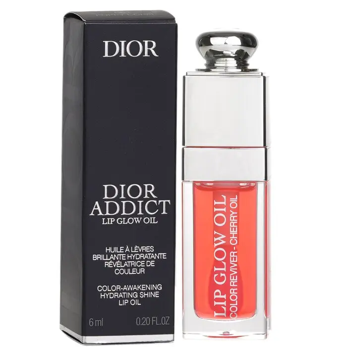 DIOR Addict Lip Glow Oil - #061 Poppy Coral, Cherry-Infused Makeup Beauty Product (Lip Gloss & Oil), Moisturizer