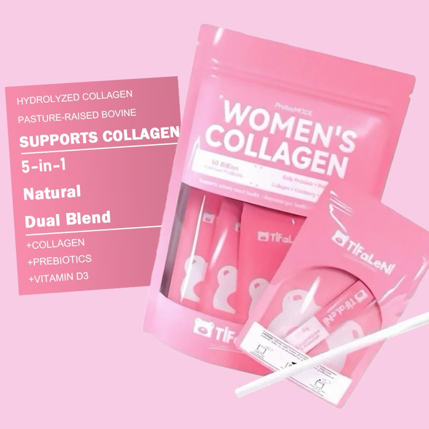 TiFaLeNi Women's Collagen Peptides Powder for Hair Skin Nails & Joint Support Hydrolyzed Grass-Fed Non-GMO Protein Natural Dual Blend