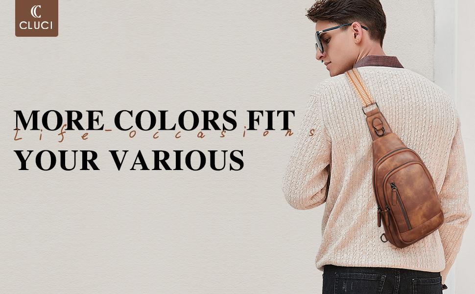 CLUCI TikTokShopSpringGlowUp Leather Crossbody Bag Large  For Women Men Fanny Packs Chest Bag For Ipad Travel Hiking Cycling Outdoor Sports - Adjustable Multifunction Spacious Design For Essentials Shoulder Sling Bag For Men Crossbodybagwomen