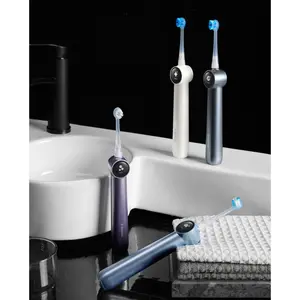 RANVOO AirJet II Upgraded Jet Clean Toothbrush 100% Plaque Removal White for Adult Protect Gum Orthodontic Teeth Clean Rechargeable Gift with 3 Pro Brush Heads Graphite Gray