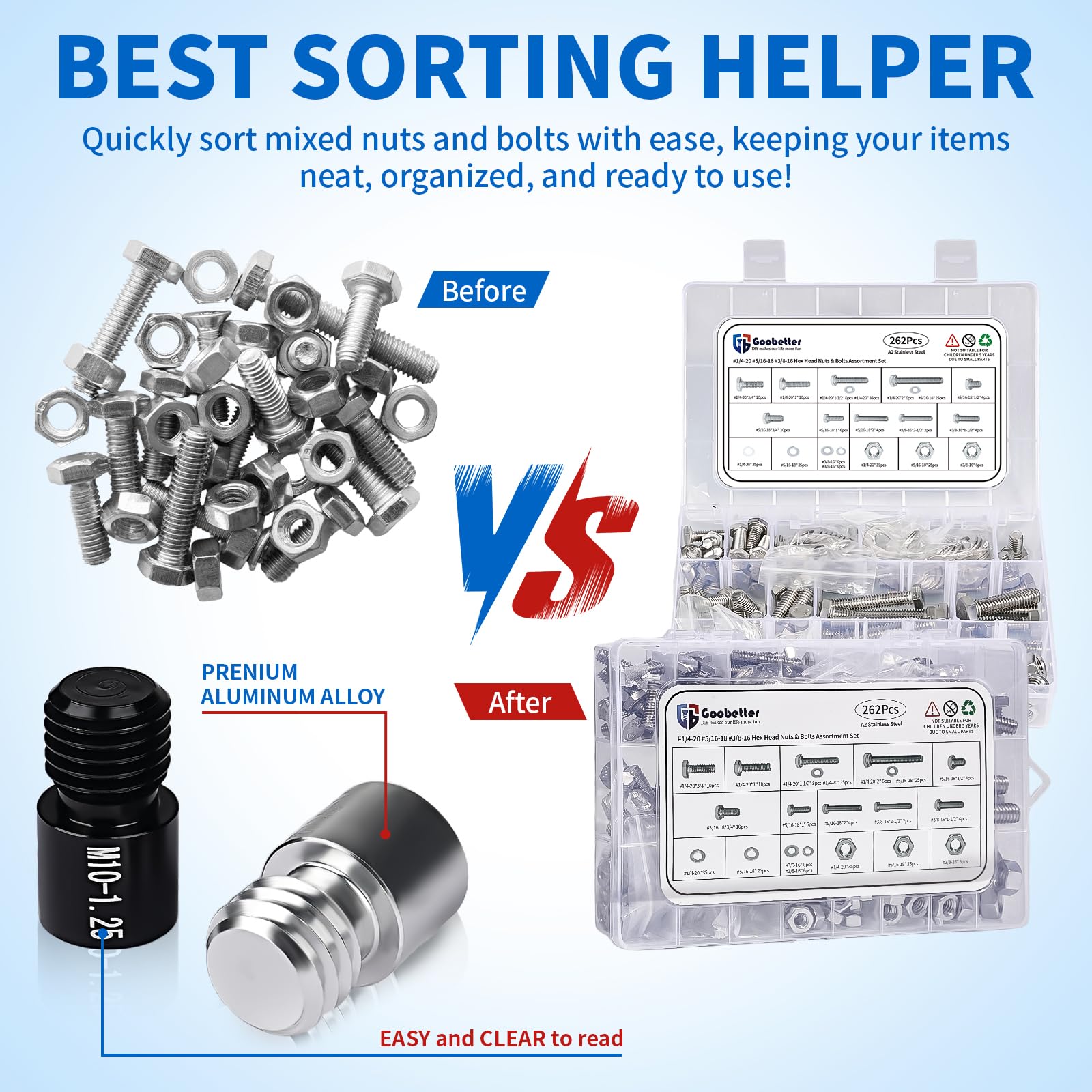 44Pcs Alloy Nut and Bolt Thread Inspector Charge-Free Thread Gauge Metric SAE Size Identification Tool for Inspection of Fixed Bolts or Threaded Holes Multi-Size Nut and Bolt Identifier with Ruler Durable Washable Aluminum Gauge Industrial Measurement