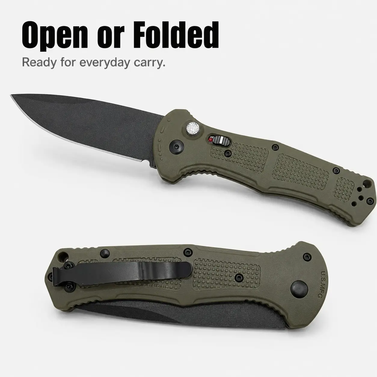 9070 Foldable EDC Folding Pocket Knife - Black Blade Portable Knives EDC Gear, Moisture-Proof Quick-Drying Outdoor Utility Tool for Camping, Work Tasks, Compact Gift for Men, Hiking, Locking