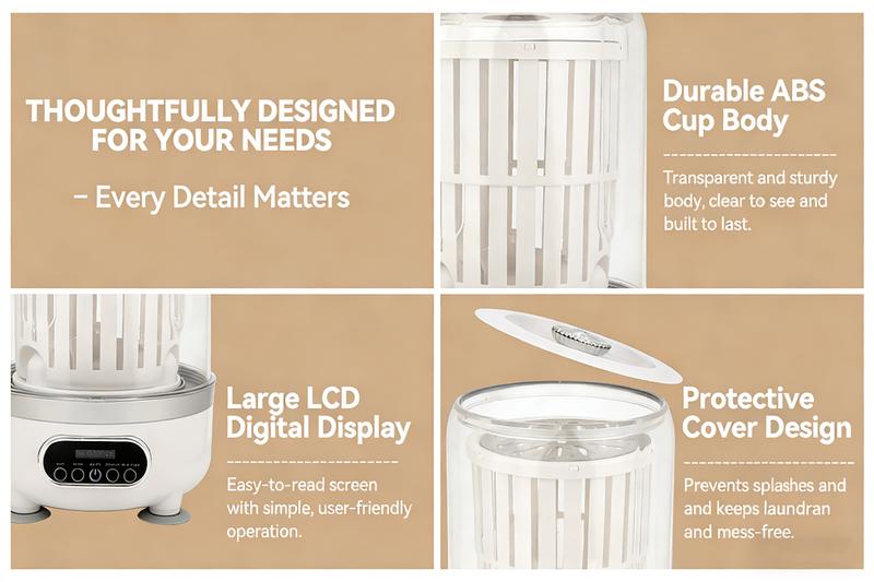 【Latest Products】Mini Washing Machine (Green), Rechargeable Portable Underwear Washing Machine, 3L Extra Large Capacity, Suitable for Travel,Apartment,Camping