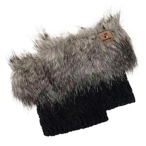 BEARPAW® Textured Knit Boot Topper with Faux Fur
