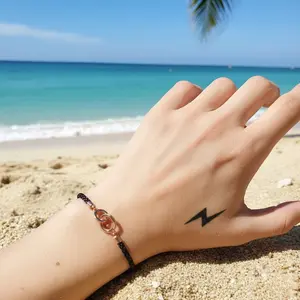 4pcs Lightning Herbal Juice Tattoo Sticker - Waterproof & 2 Weeks Long Lasting Semi-Permanent Matte Fake Tattoo, Realistic Non-Reflective Body Art for Neck & Arms