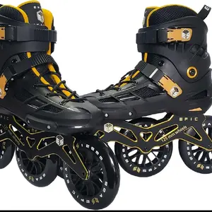 Epic Skates 125mm Engage 3-Wheel Inline Speed Skates Black/Gold EU 44/US 12