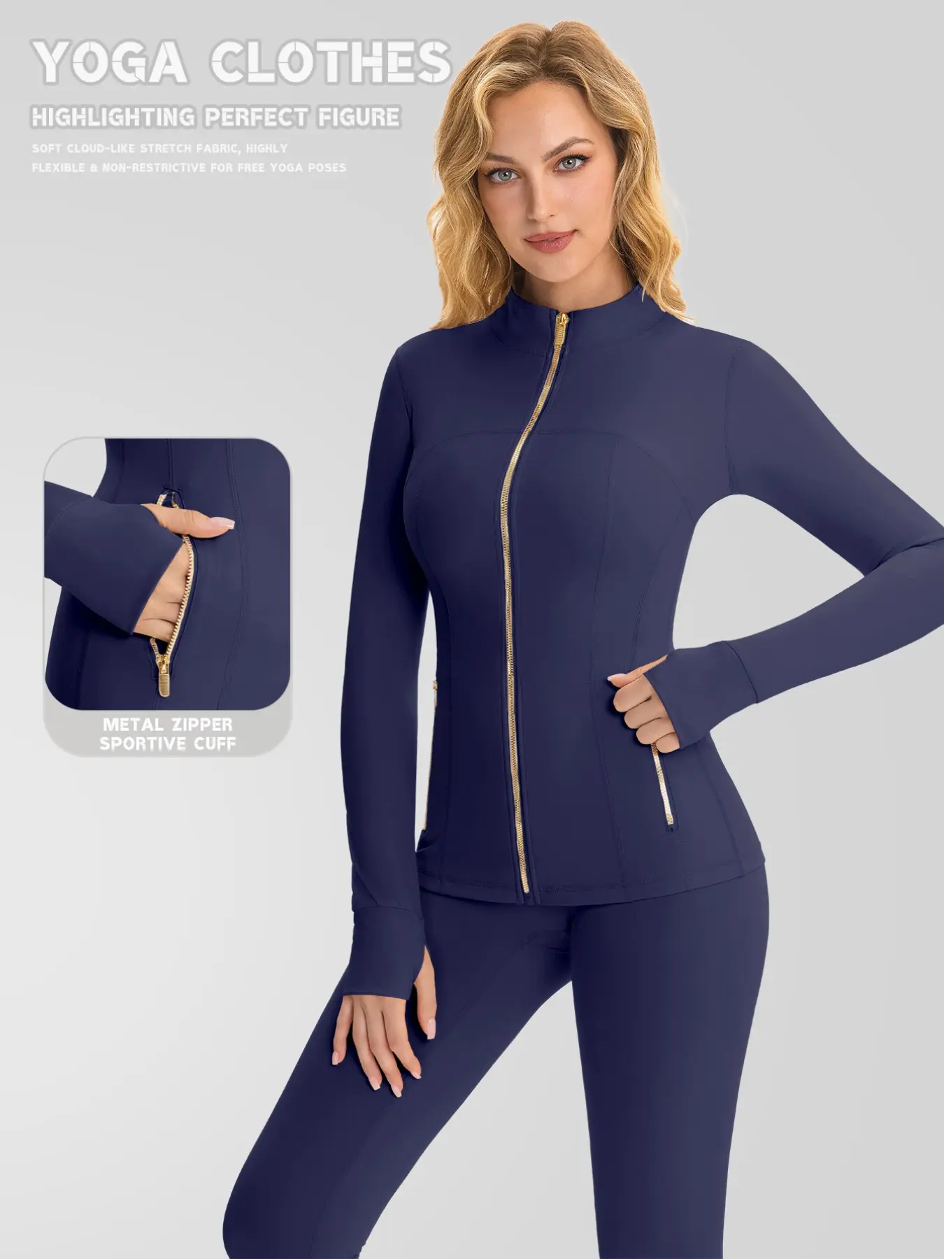 Women's Zipper Jacket, Lightweight High-Quality Long Sleeve Sport Coat, Pocket Design, Ideal for Running, Cycling, Daily Wear, Zippered Sports Jacket