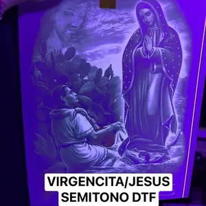 VIRGENCITA/JESUS SHIRT DTF Transfers Bundle (4PCS) FLUORESCENT SEMITONO DTF TRANSFERS