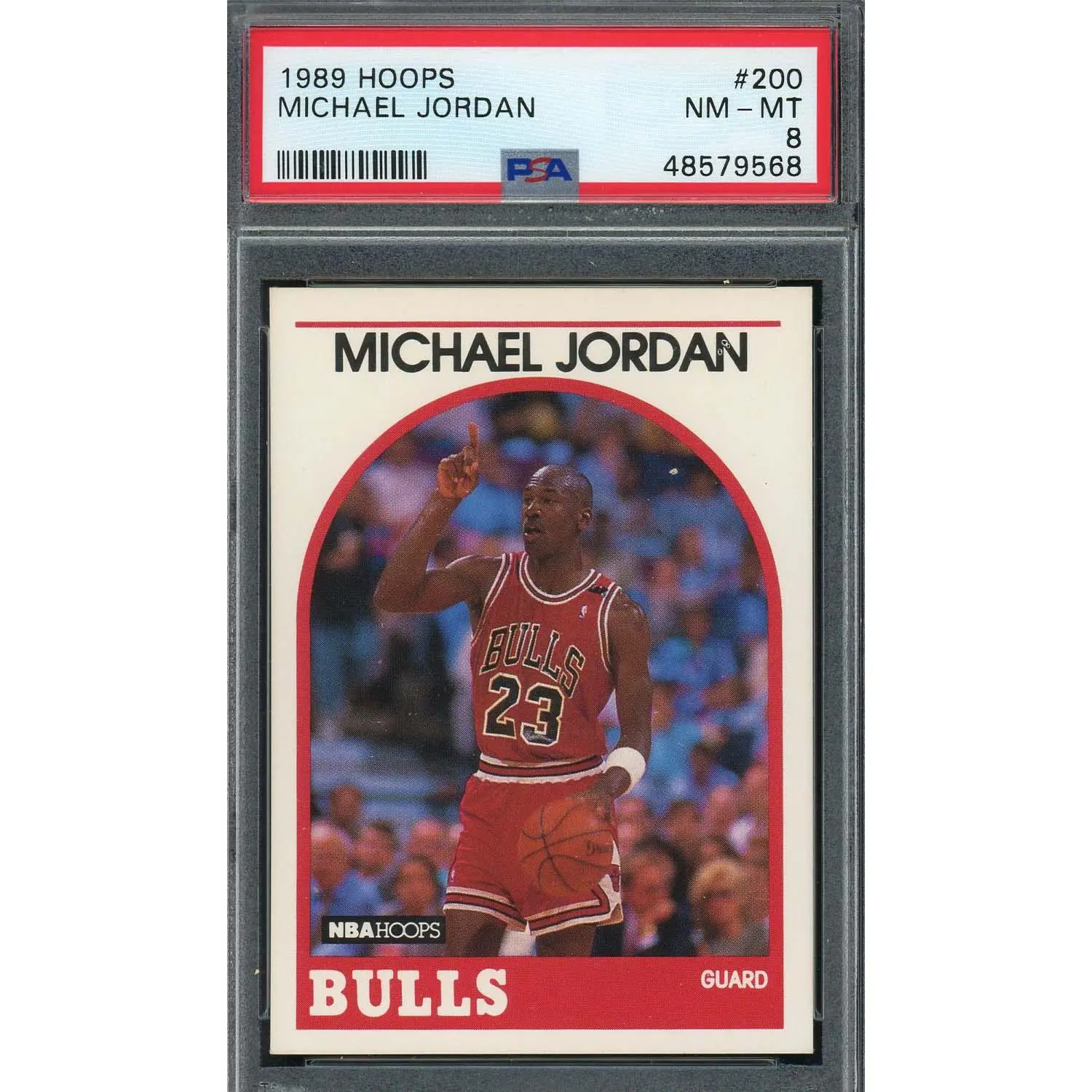Michael Jordan 1989 Hoops Basketball Card #200 PSA 8