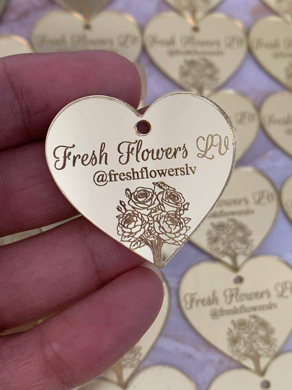 12 units custom acrylic logo tags for you business