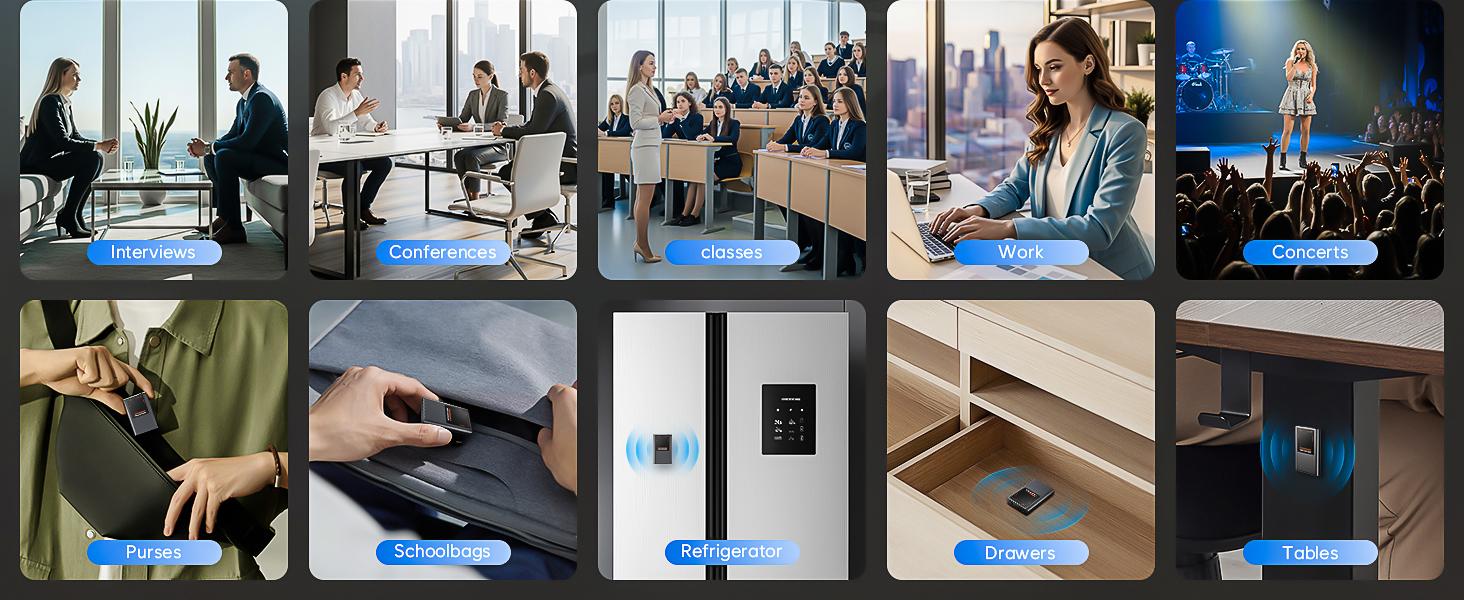 Magnetic Voice Recorder-One-Touch Recording,HD Noise Reduction,Long Battery,Large Storage,Include OTG adapter,Slim and lightweight