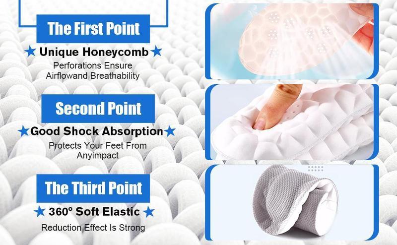 Cloud Insoles, Memory Foam Inserts, Shock Absorption Pads, 4D Technology – Anti-Fatigue Support, One Size Adjustable, Pain Relief for Men & Women