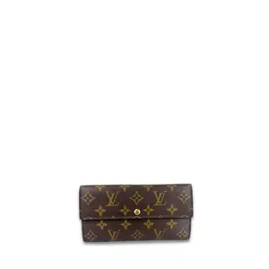 Pre-owned Louis Vuitton Coated Canvas Small Leather Goods Monogram Sarah Wallet