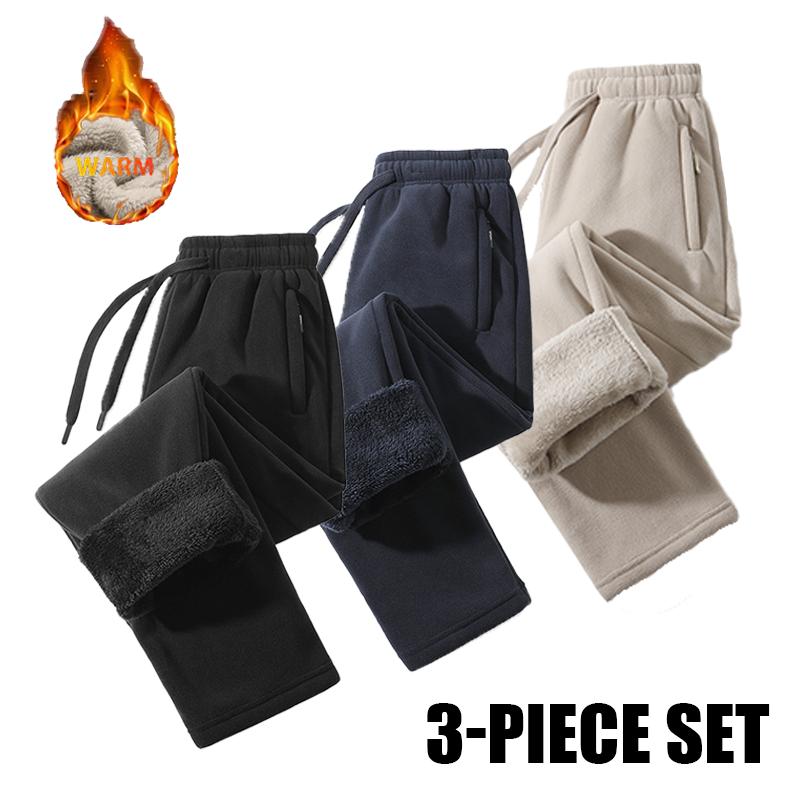 Uni sex fleece lined sweatpants with a brushed interior, flat front cut, zippered pockets, loose fit, perfect for lounging at home/ morning runs/ camping out in the cold Durable Unisex Polyester Casual Pants mensthermal pants SpringStatements