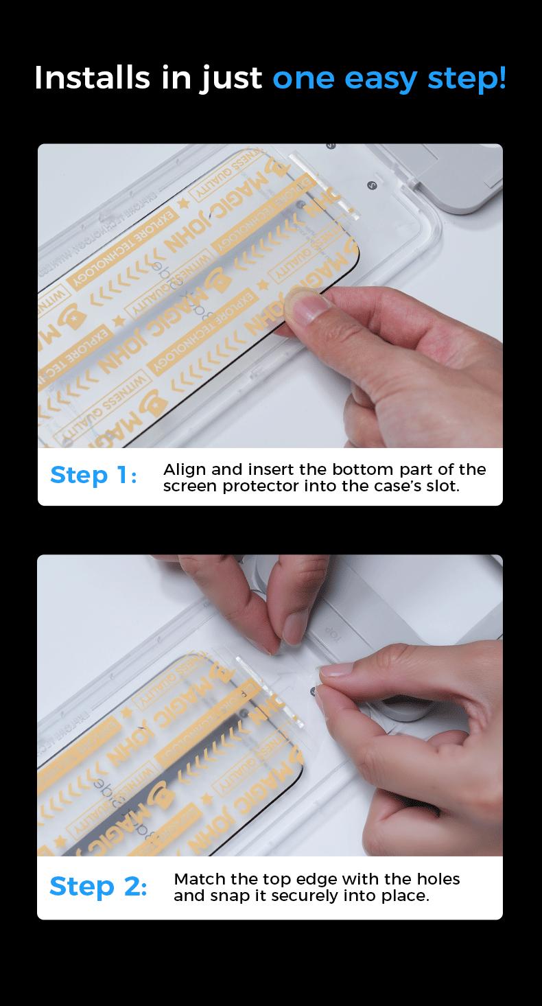 New MAGIC JOHN Premium Upgraded Privacy Screen Protector Dustproof Bubble-Free Design Ultra-Clear for iPhone & Samsung
