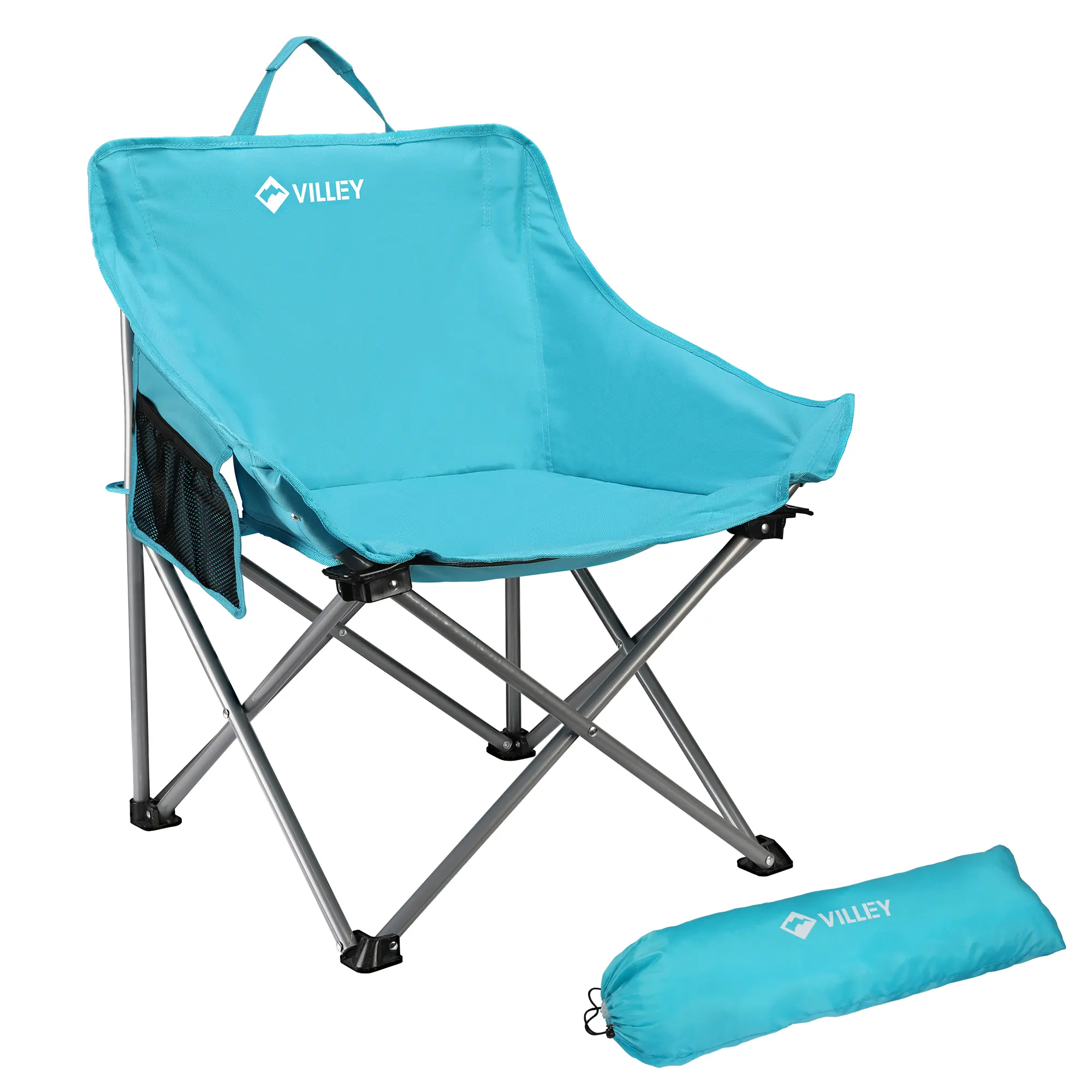 #backtoschool VILLEY Camping Chair Beach Folding Chair, Outdoor Lawn Portable Lightweight Chair, Foldable Chair with Carry Bag, for Outside Hiking, Fishing, Travel, Beach and Sports
