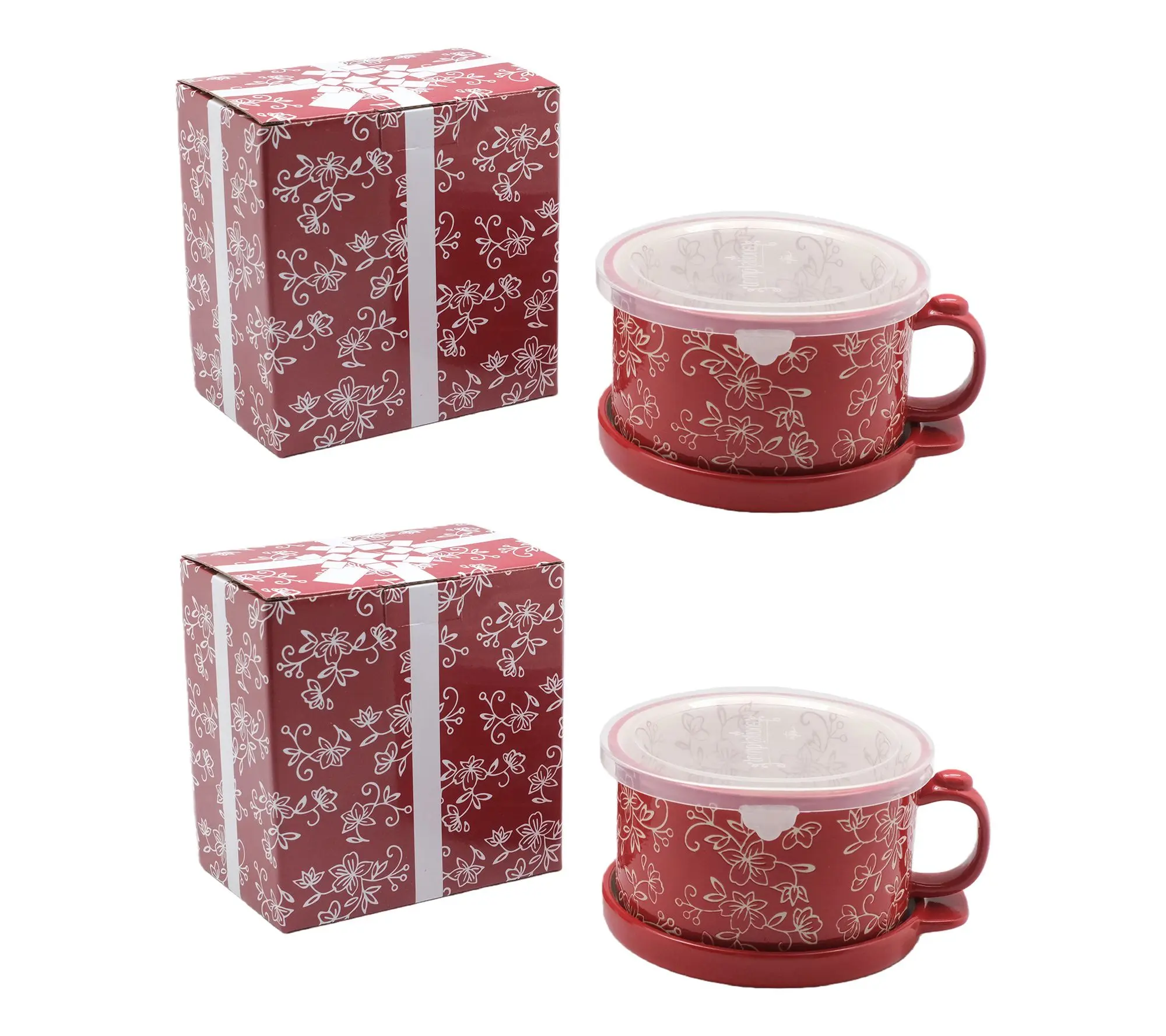 Temp-tations Set of 2 25oz Meal Mugs w/Lid-Its