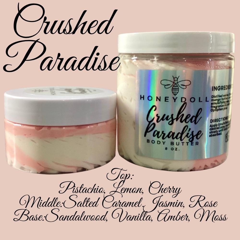 Honeydoll New Crushed Paradise Body Butter - Pineapple Upside Down Cake - Fruity O’s - Unicorn Fairy - Choose Your Scent - Body Butter, 8 oz - Blend