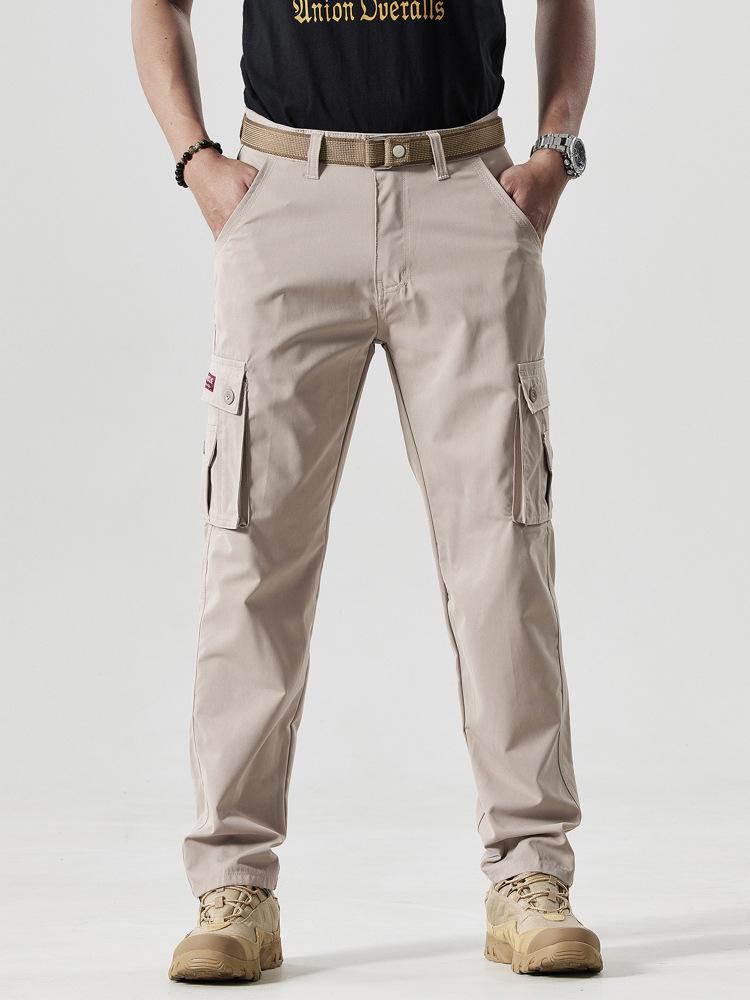 HOMUG Men’s Solid Color Flight Work Pants Are Suitable for Casual Multi-Pocket Straight-Leg Pants. Fashionable Men’s Clothing – Suitable for Wearing in Autumn. SpringStatements