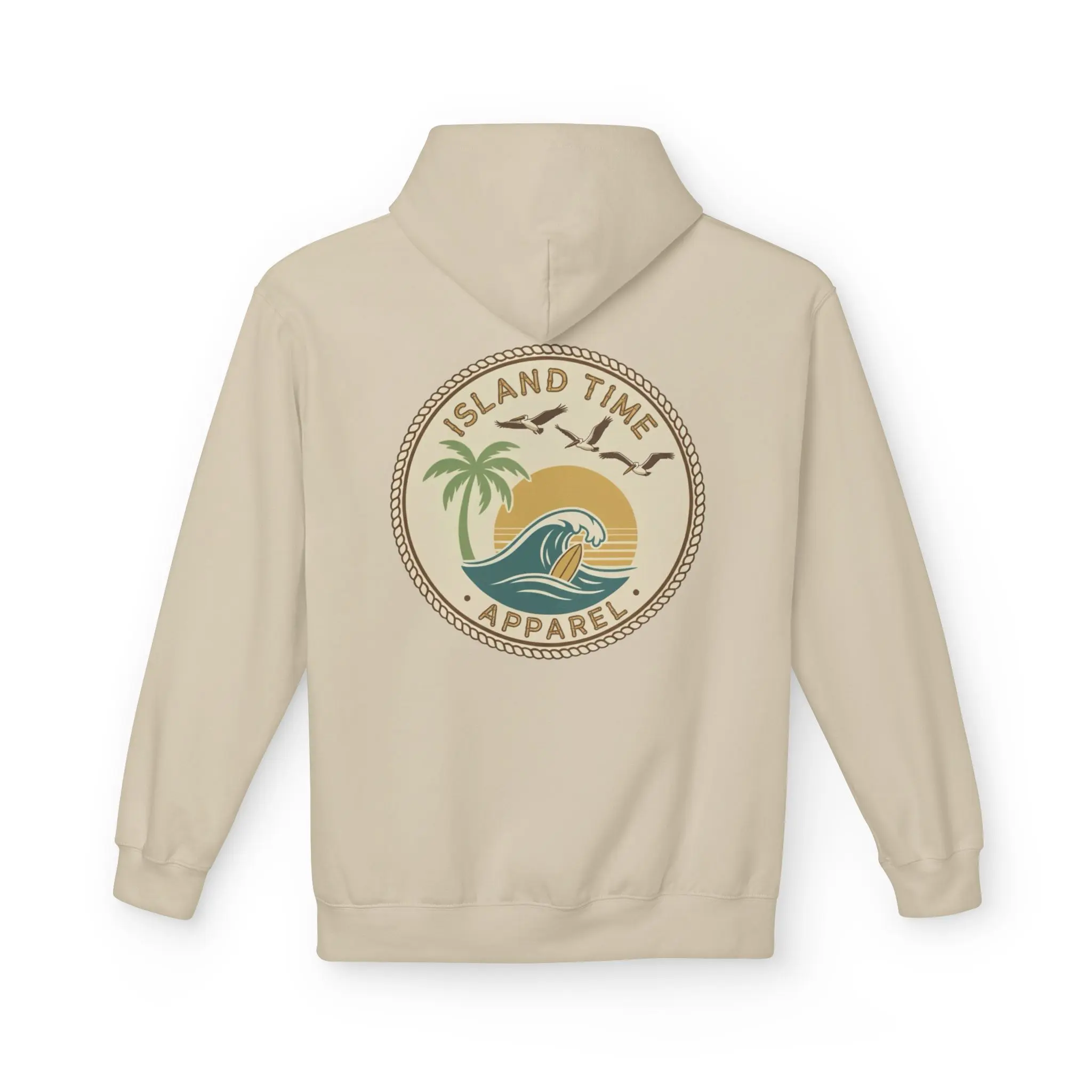 Island Time Apparel Hoodie | Sweatshirt Cotton Pullover Soft Sun-warm Lightweight Sturdy Unisex Casual Wear for Boat Mornings & Sandy Walks Pocket Beach Beachwear