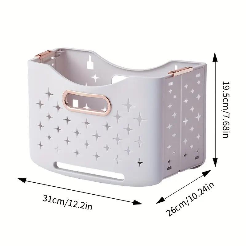 Foldable Rolling Storage Basket with Wheels - Extra-Large Capacity, Wall-Mountable, Space-Saving Organizer Laundry Room, Bedroom, Closet, And Small Spaces Laundry Basket- Stackable And Foldable Storage Bin for Home, Office, And More, Shelf Baskets