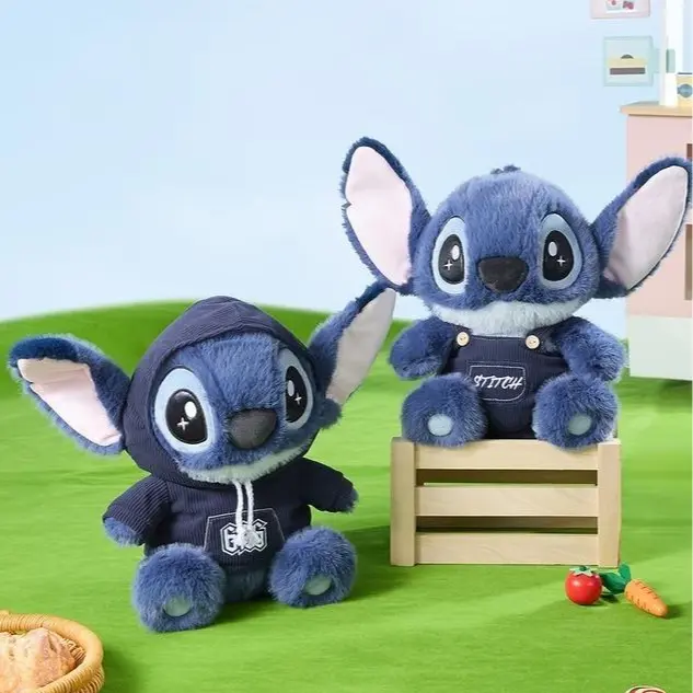 MINISO Disney Stitch Series Sitting Plush - Cute Bear Stuffed Animal Doll,Soft Material,Bedroom Decor,Kawaii Gift for Boys & Girls #Summervibes, Back To School