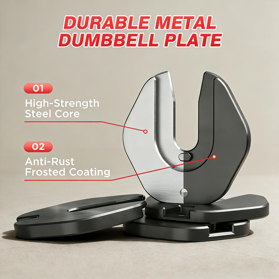 55lb Adjustable Dumbbells, 10 in 1 Weights Dumbbells Set, Fast Adjust Weights Set with Anti-Slip Grip, Space Saving for Home Gym