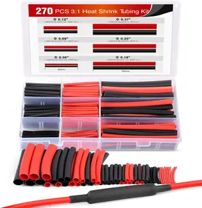 Nilight 270 pcs 3:1 Dual Wall Adhesive Heat Shrink Tubing kit, 6 Sizes(Dia): 1/16", 3/32", 1/8", 3/16", 1/4", Best Cable Sleeve Tube Assortment