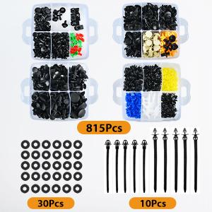 860Pcs Car Push Retainer Clips & Auto Fasteners Assortment -26 Most Popular Sizes Nylon Bumper Fender Rivets with 10 Cable Ties and Fasteners Remover for Toyota GM Ford Honda Chevy Automotive Accessories Vehicle Detailing