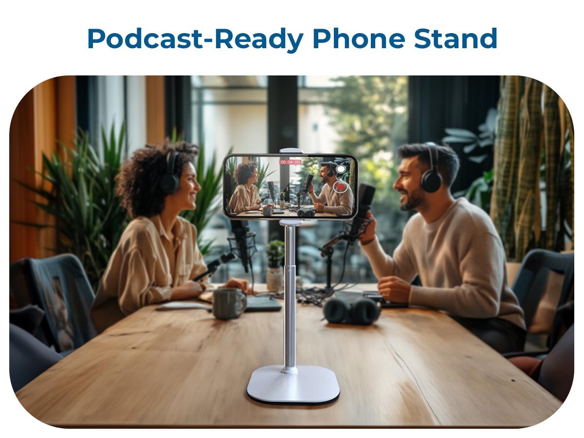 Cooper ChatStand -  Height Adjustable 9-14" Smartphone Holder for Desk Setups, Filming, Video Recording. 360° Rotation & 50° Tilt. Adjustable extendable phone tripod Cellphone mount stand