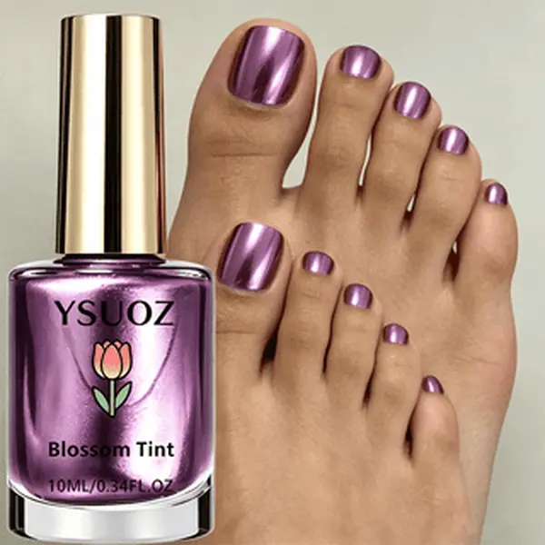 New Purple Metallic Pearlescent Mirror Nail Polish - Fast-Drying, Natural Finish, Brightening Effect - Beauty Cosmetic for Party Manicure, Spring-Summer Manicure, Gifts for Women, Nail Art