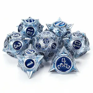 Meteor Mace Metal Dice Set – Solid Heavyweight Dice for DND Players | Unique Weapon-Inspired Design