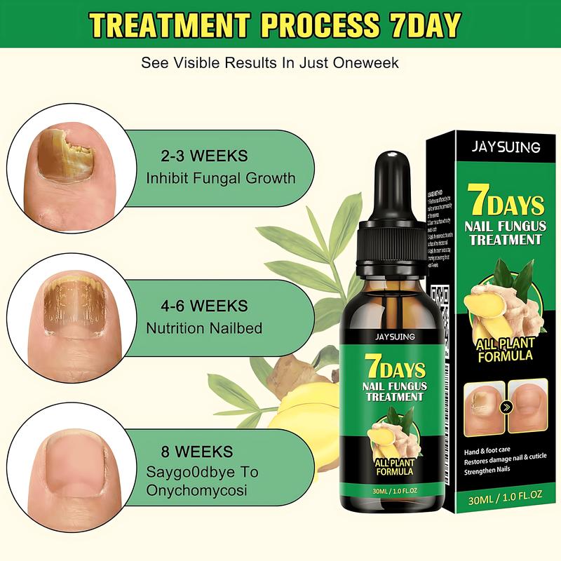 7-Day Nail Fungal Treatment Serum Foot Fungus Remedy Removal Products Anti infection Onychomycosis Paronychia Repair Gel Care Ginger Healthcare Therapeutic Therapy Bathroom Solution nailgrowthoil Healthy Wellness Aid Liquid Fitness Organic Skin Ginkgo
