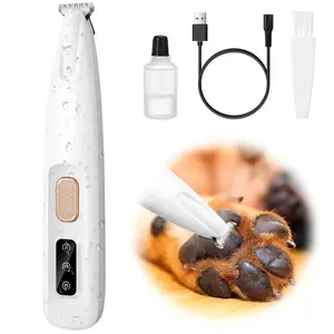 Dog Paw Trimmer with LED Light, Upgraded Paw Trimmer for Dogs, Electric Dog Clippers for Groomming with Led Display, Waterproof Low Noise Pet Hair Shaver for Dogs Cats