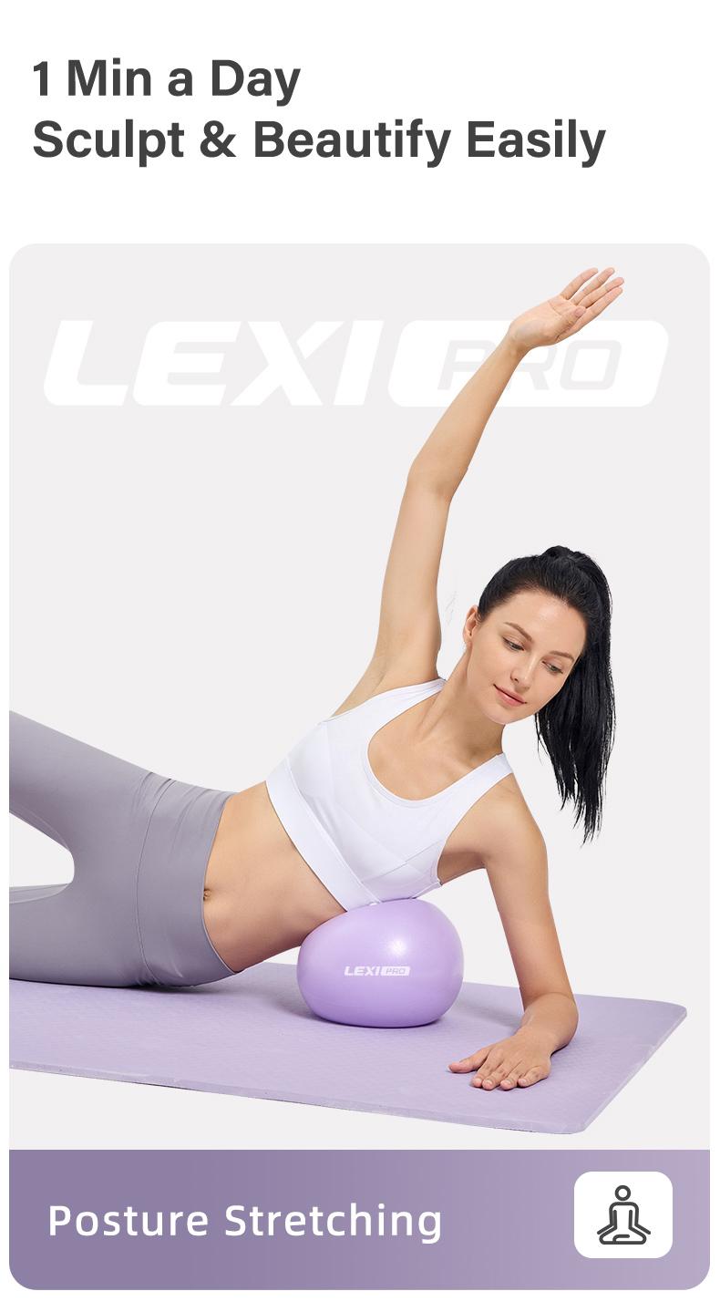 LEXI Small Exercise Ball for Pilates Yoga and Barre Workout Anti Burst Mini Stability Ball for Core Balance Training and Back Support Exercise