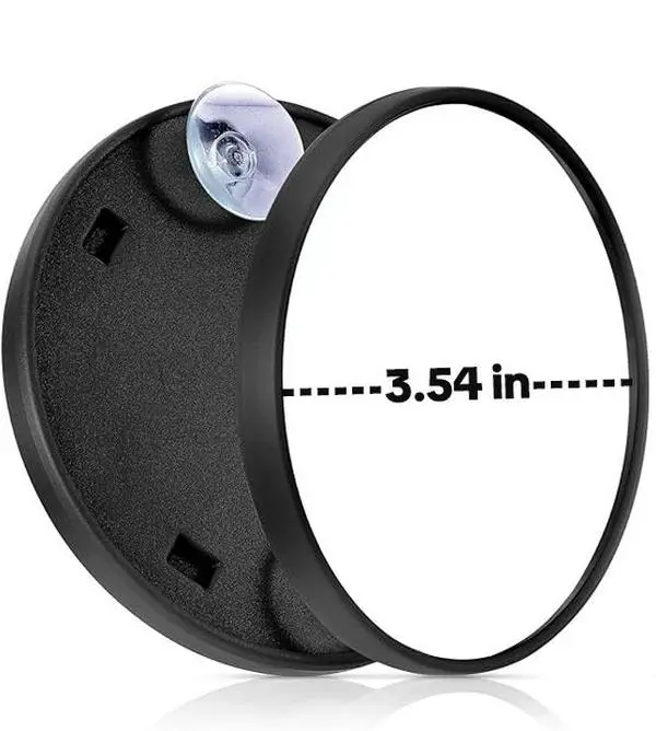 FUSOU 3.5'' 10X Vanity Magnifying Makeup Mirror with Portable Round Mirror & 2 Suction Cups Travel Set for Eyebrow Tweezing Blackhead Blemish Removal Bathroom Vanity Magnified Cosmetic Mirror Diameter 3.5 inches