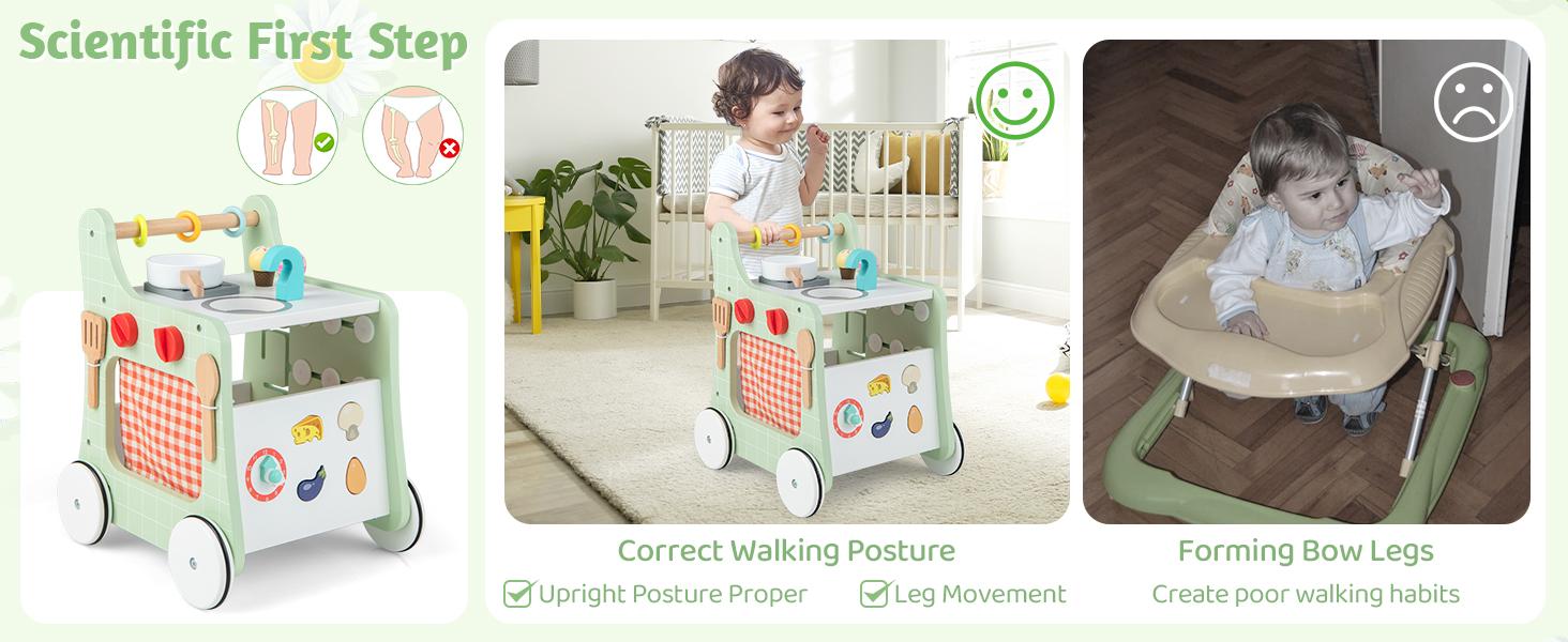 Costzon Montessori Educational Toy, Push and Pull Sit-to-Stand Learning Walker Activity Center, Wooden Baby Walker,Toddler Pretend Play Playset,Push Walker for Boys Girls Costzon Montessori Educational Toy, Push and Pull Sit-to-Stand Learning Walker Activity Center, Wooden Baby Walker,Toddler Pretend Play Playset,Push Walker for Boys Girls