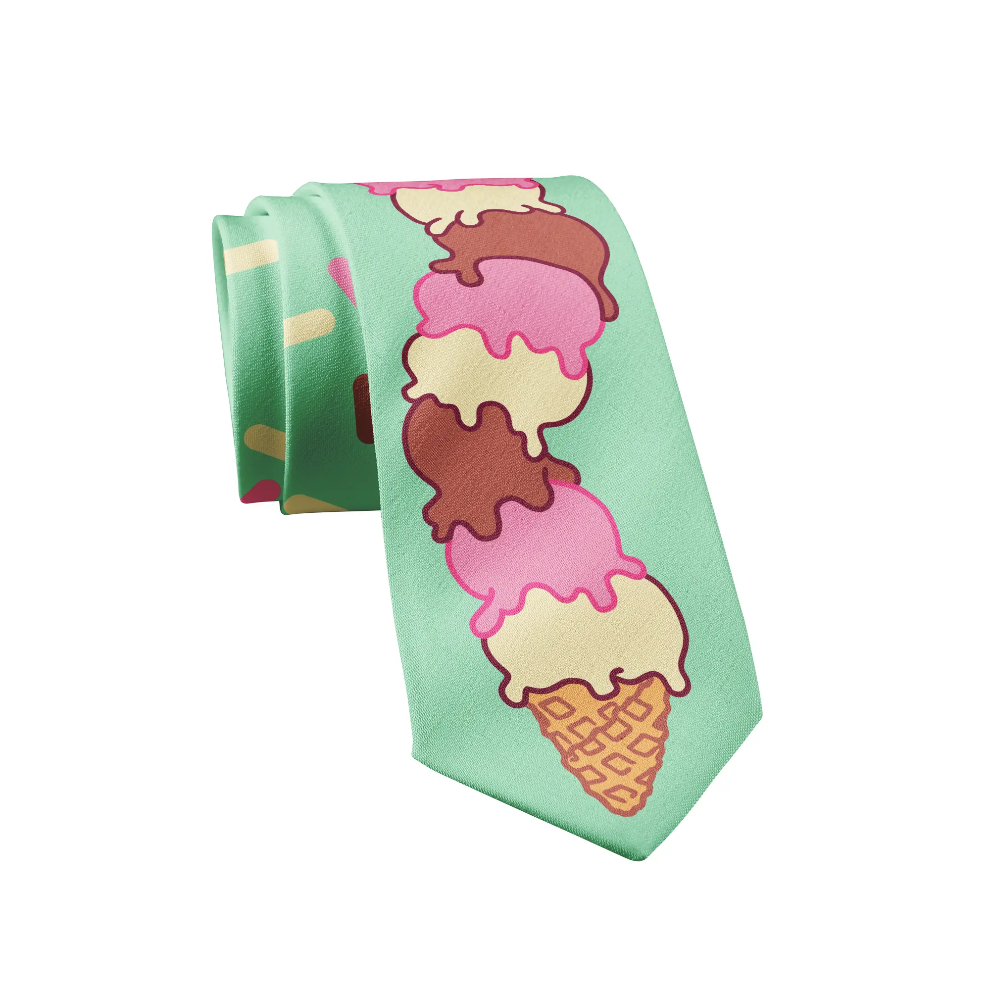 Ice Cream Tie Funny Sweet Treat Graphic Novelty Necktie Funny Ties