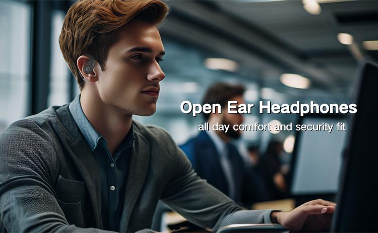 ZIHNIC Headphones,True Wireless Open Ear Earbuds Bluetooth 5.4, IPX5 Waterproof,35Hrs Playtime,On Ear Headphones Immersive Premium Sound Long Distance Connection Headset with Charging Case,Light-Weight Headphones Built-in Microphone