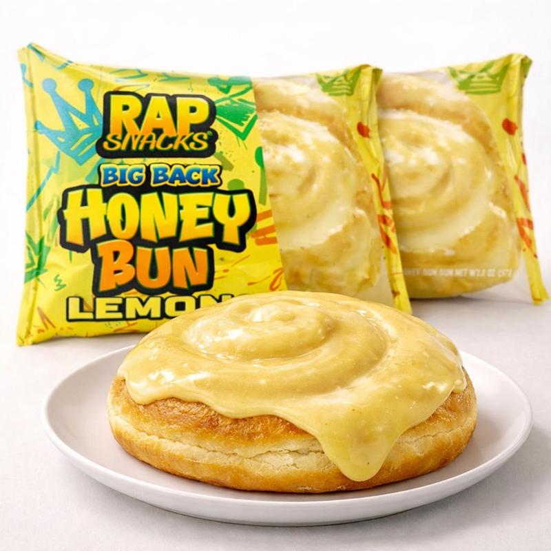 Rap Snacks Big Back Honey Buns – Strawberry, Lemon, Glazed, Iced, and Birthday Cake Soft Fluffy Pastries with Bold Flavor