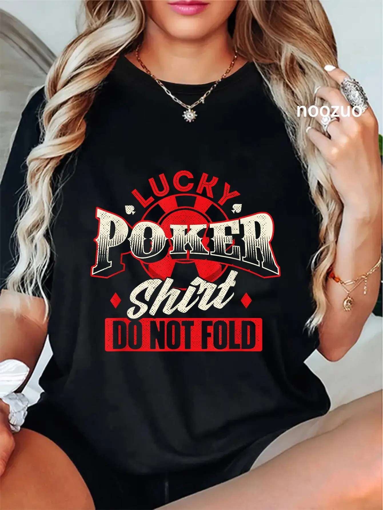 100% Cotton Lucky Poker Shirt Do Not Fold - Card Player Casino Gambler T-Shirt