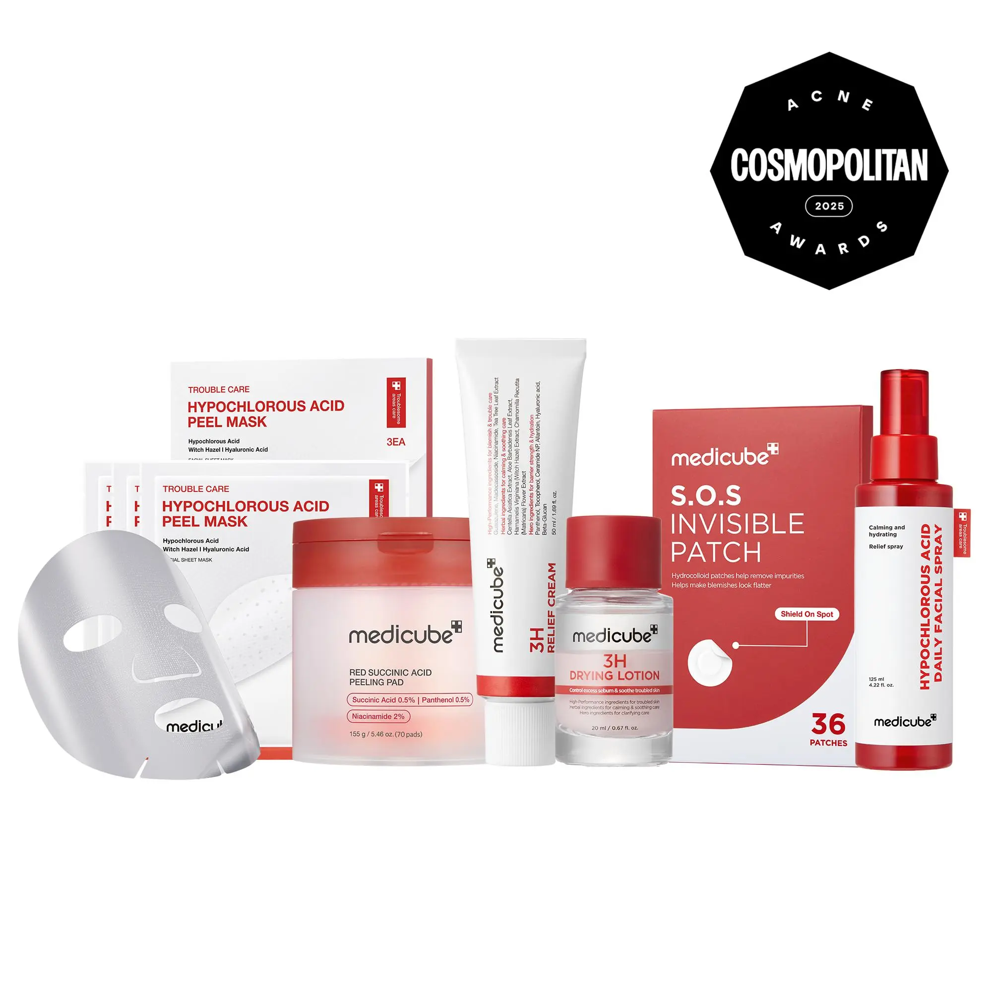[medicube] Ghost My Stressed Skin Set for Acne Prone, Troubled, Breakout-Prone Skin, | Exfoliating, Calming, Soothing, Comforting, Barrier Support, Tone & Texture Care | Korean Skincare, K-Beauty