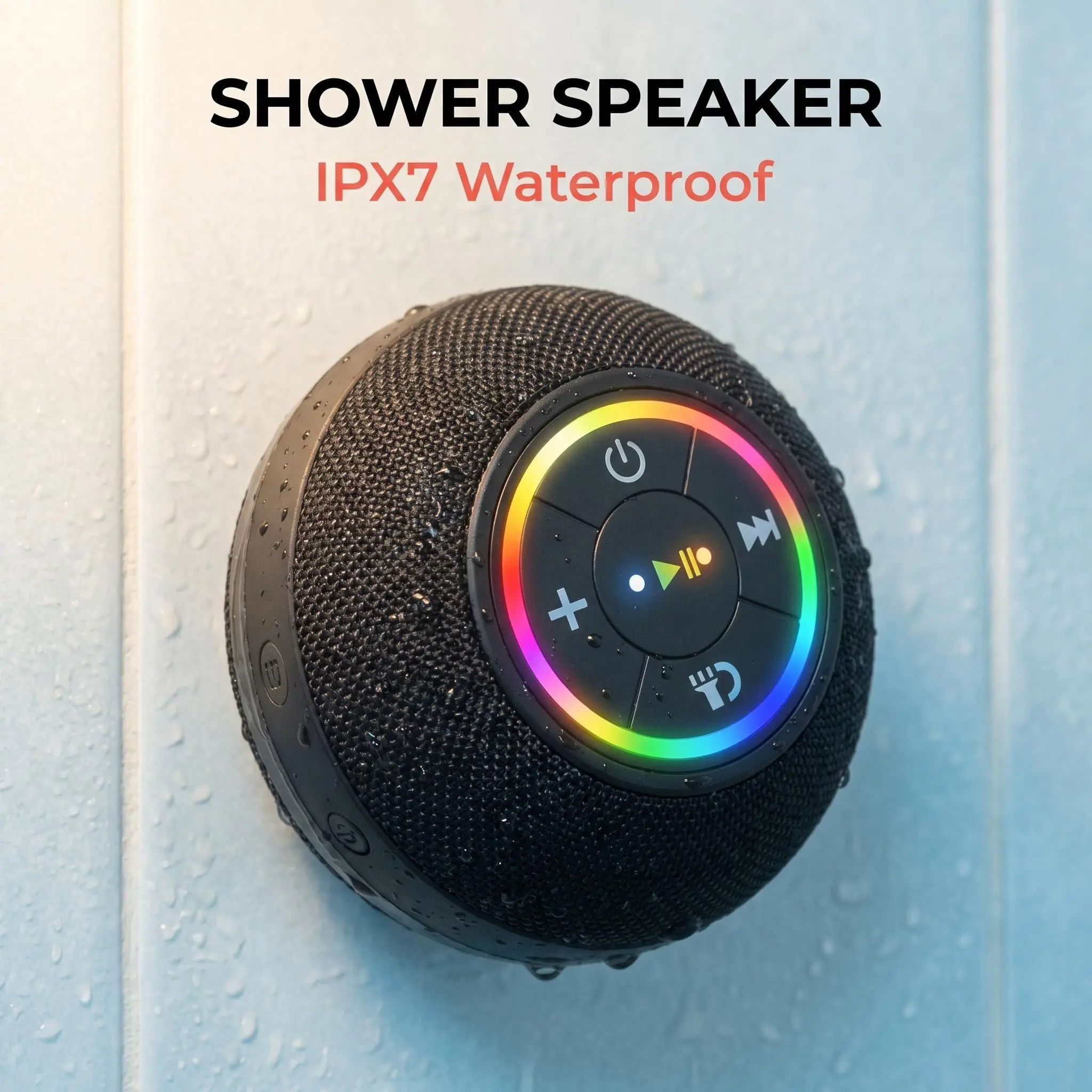 Compact Mini Wireless Shower Speaker - Bluetooth-Compatible Audio Device with Suction Cup, Easy Pairing for Phones, Tablets & Computers, Long-Lasting Batteries, Music Playback, Portable for Beach Activities & Home Use, Unisex Gift, For Computers